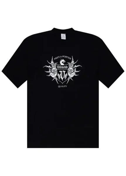 Vetements Black Label Logo T Shirt 'BlackWhite'